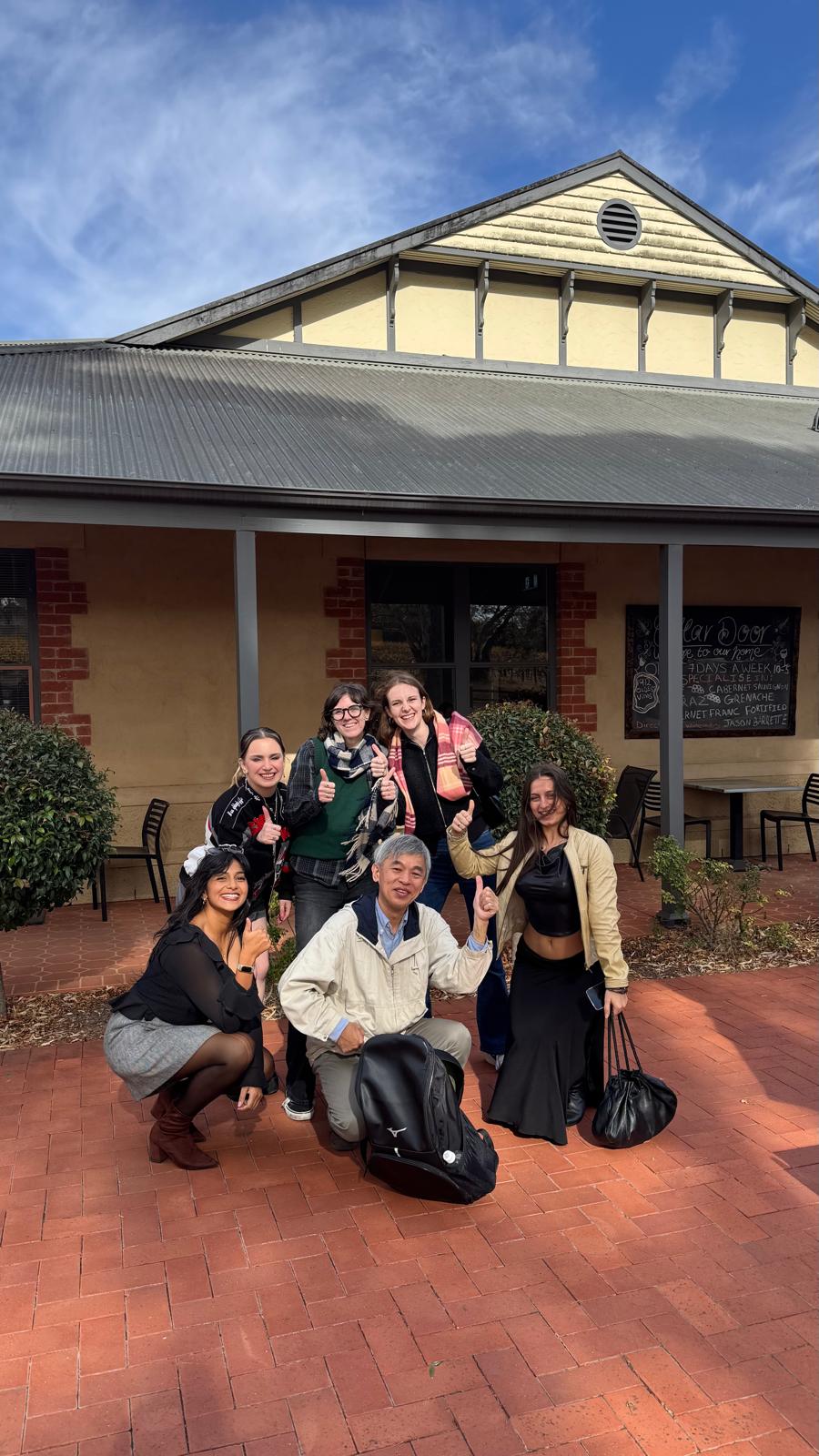 Guests at the cellar door bar during a tasting at Kies Family Wines